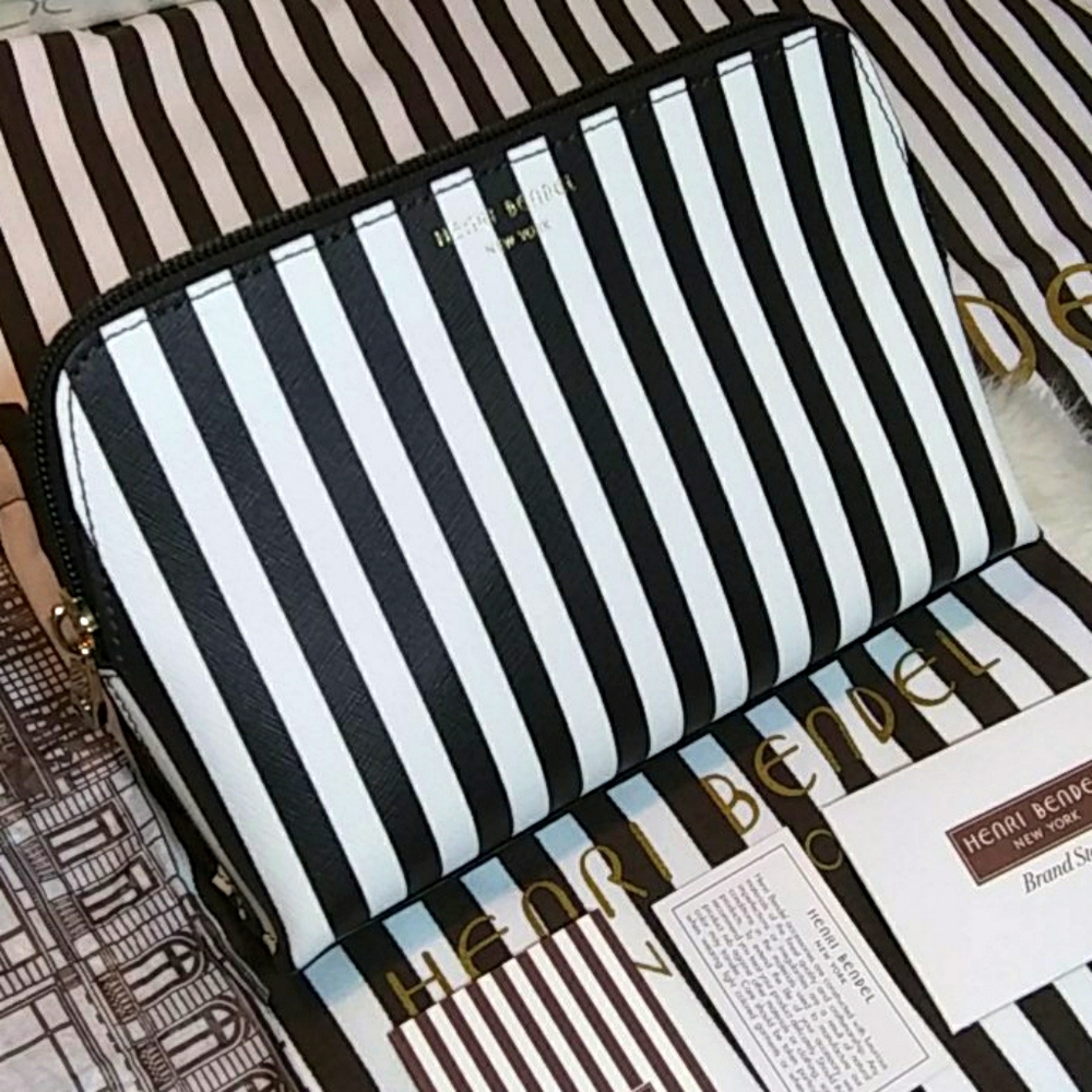 Henri Bendel leather Centennial cosmetic pouch